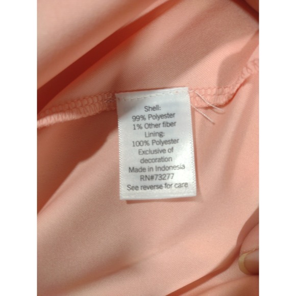 LC Lauren Conrad Peach Gold Polka Dot Chiffon Tiered Maxi‎ Dress Size 2X - Picture 11 of 12